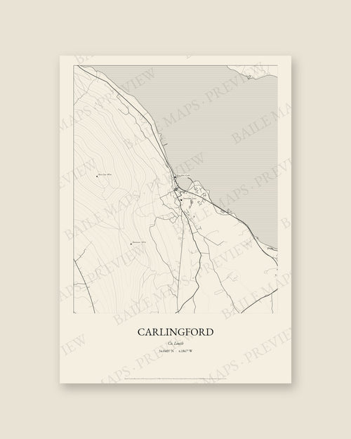 Carlingford, Co. Louth — Line art, Print only