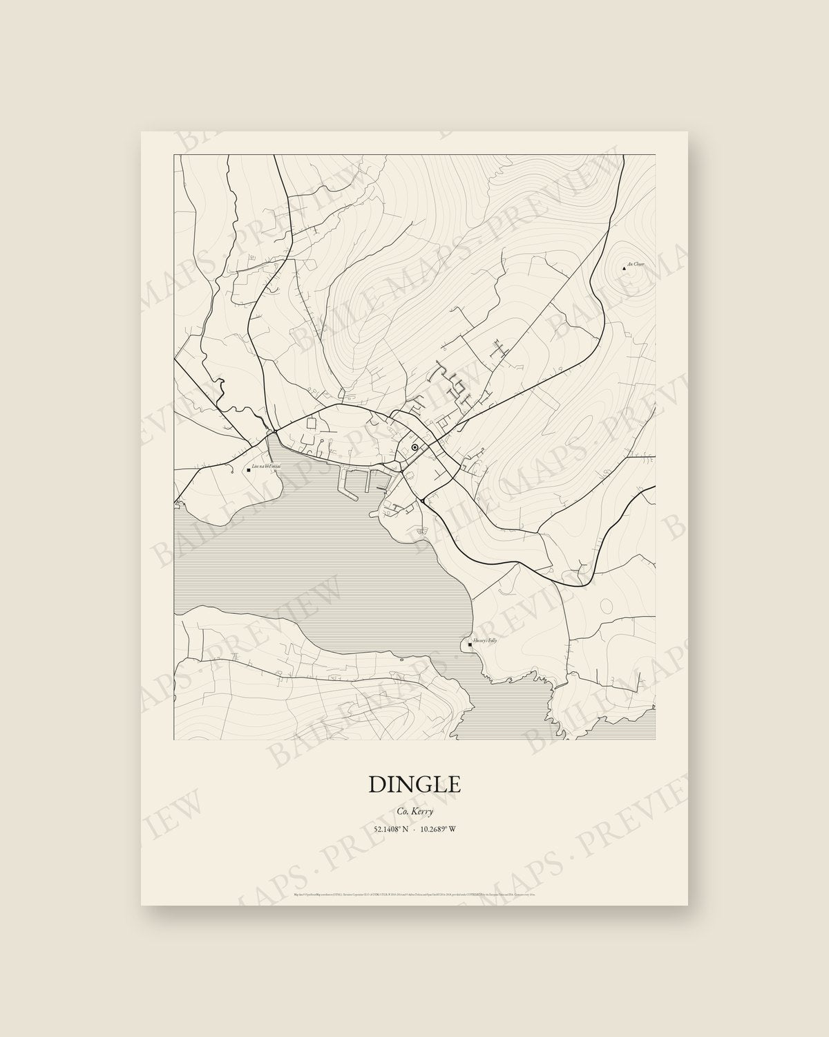 Dingle, Co. Kerry — Line art, Print only